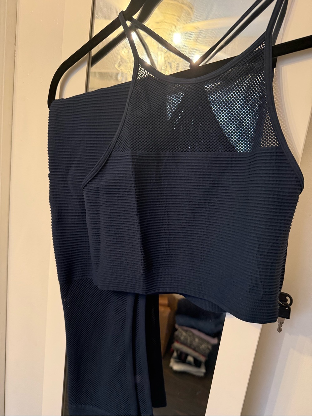 BCBGeneration Bottoms Navy Blue Ribbed skirt and top set